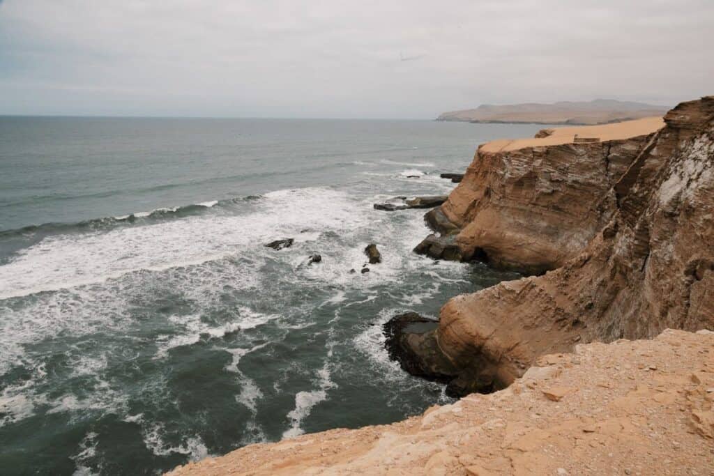 the cliffs at ballestas island and paracas national reserve in peru