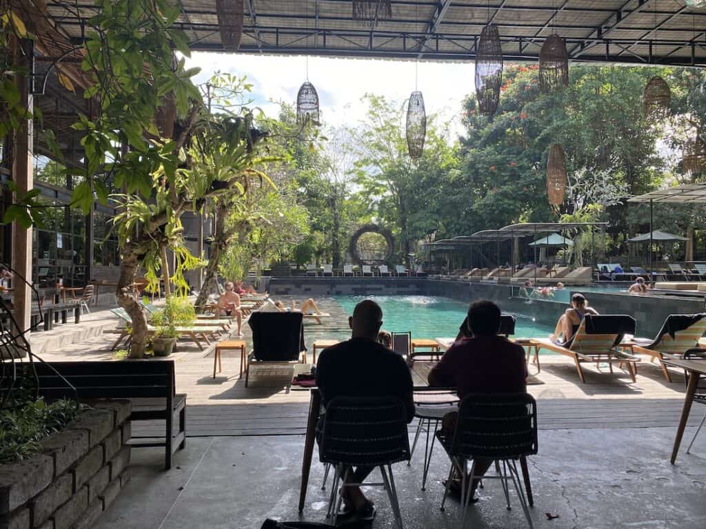 Titi Batu Day Club in Ubud which has one of the best gyms in ubud, bali. 